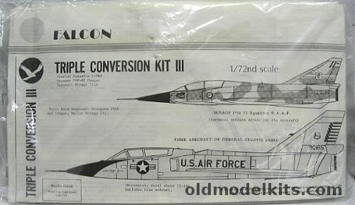 Falcon 1/72 Triple Conversion Kit Mirage IIID - F-106B and F9F-8T Conversions - (F9F8T) plastic model kit